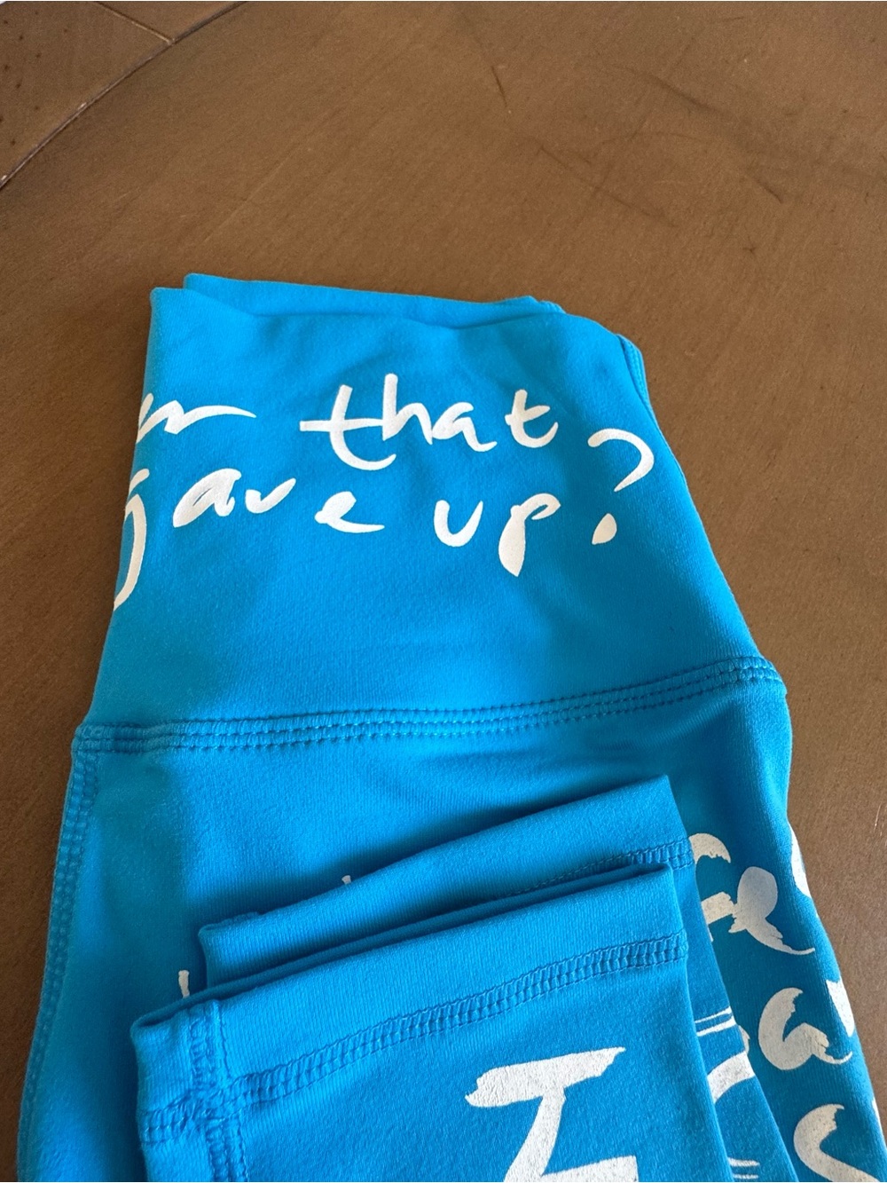 HTFU  Turquoise Athletic Leggings with White Script